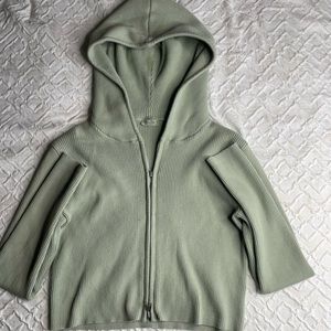 Sage green zip up sweater, long sleeve, new